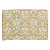 Kakao und Creme Damask Kissenbezug (Vorderseite-Rechts)