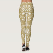 Kakao und Creme Damask Leggings (Rückseite)