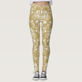 Kakao und Creme Damask Leggings (Vorderseite)