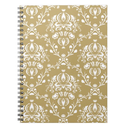 Kakao und Creme Damask Notizblock (Vorderseite)