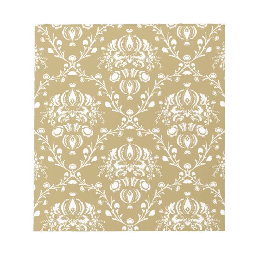 Kakao und Creme Damask Notizblock (Vorderseite)