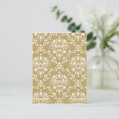 Kakao und Creme Damask Postkarte (Stehend Vorderseite)