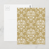 Kakao und Creme Damask Postkarte (Vorne/Hinten)