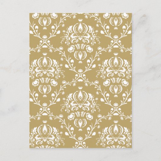 Kakao und Creme Damask Postkarte (Vorderseite)