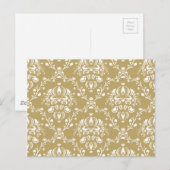 Kakao und Creme Damask Postkarte (Vorne/Hinten)
