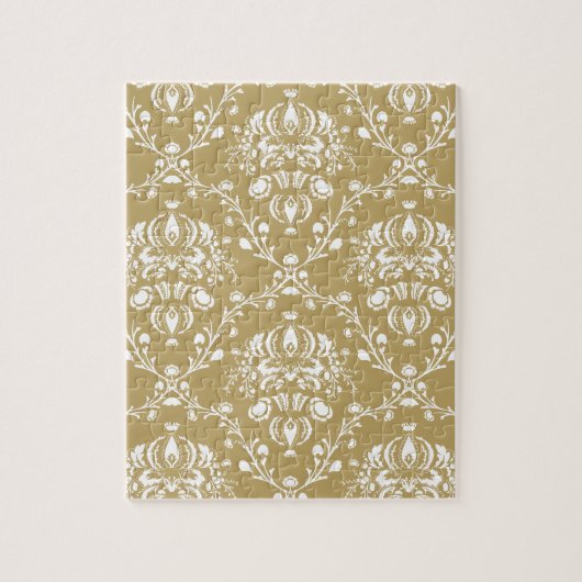 Kakao und Creme Damask Puzzle (Vertikal)