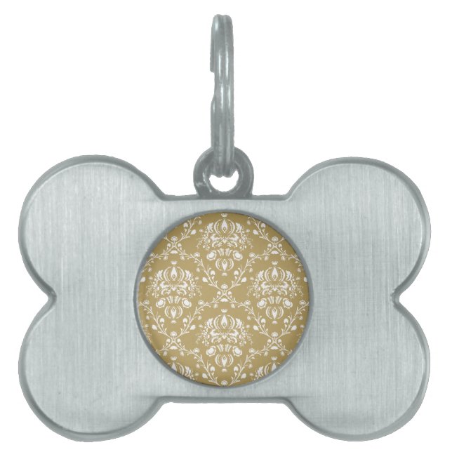 Kakao und Creme Damask Tiermarke (Vorderseite)