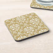 Kakao und Creme Damask Untersetzer (Linke Seite)