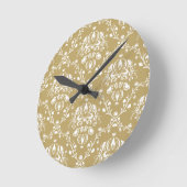 Kakao-und Creme-Damast Runde Wanduhr (Winkel)
