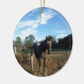 Kakao- und Cremopferpferd Keramik Ornament (Links)