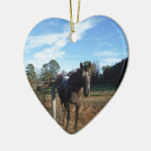 Kakao- und Cremopferpferd Keramik Ornament (Links)