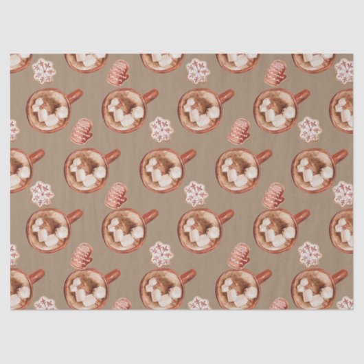 Kakao und Kekse aus rustikalen Kraft Seidenpapier (Vorderseite)