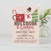 Kakao und Kekse Niedliche Weihnachten zitieren Einladung (Stehend Vorderseite)
