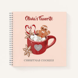 Kakao und Kekse Weihnachtsrezepte Notizblock