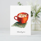 Kakao und Marshmallows Dankeskarte (Stehend Vorderseite)