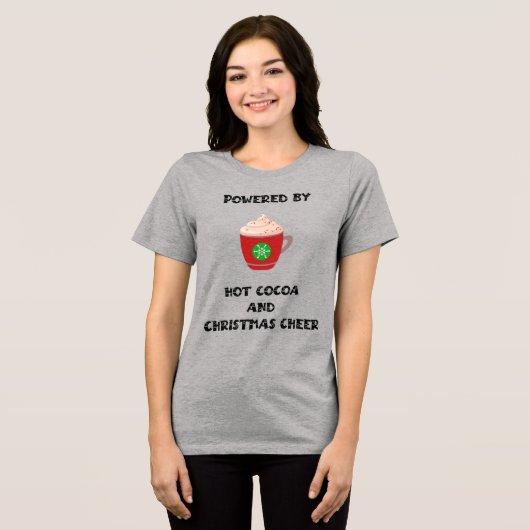 Kakao und Weihnachten Tri-Blend Shirt (Vorderseite voll)