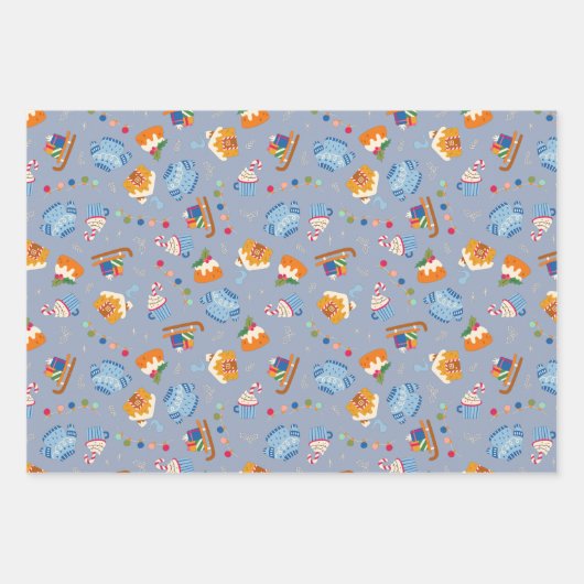 Kakao und Weihnachts-Lieblings-Dinge Set von 3 Geschenkpapier Set (Vorderseite 3)