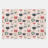 Kakao- und Weihnachtsbeleuchtung - Papierblätter Geschenkpapier Set (Vorderseite)