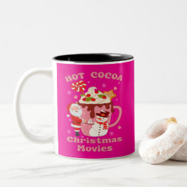 Kakao und Weihnachtsfilme Zweifarbige Tasse