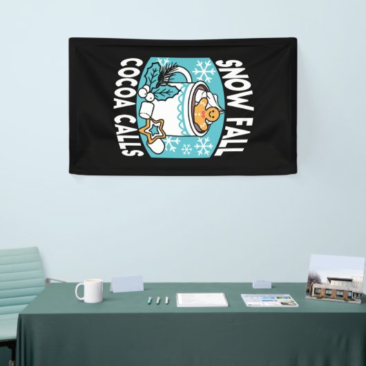 Kakao und Wintergarten - Schneefall-Kakaoanrufe Banner (Messeveranstaltung)