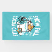 Kakao und Wintergarten - Schneefall-Kakaoanrufe Banner (Horizontal)