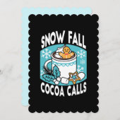Kakao und Wintergarten - Schneefall-Kakaoanrufe Einladung (Vorne/Hinten)