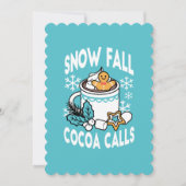 Kakao und Wintergarten - Schneefall-Kakaoanrufe Einladung (Vorderseite)