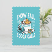 Kakao und Wintergarten - Schneefall-Kakaoanrufe Einladung (Stehend Vorderseite)