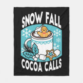Kakao und Wintergarten - Schneefall-Kakaoanrufe Fleecedecke (Vorderseite)