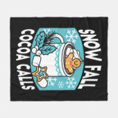 Kakao und Wintergarten - Schneefall-Kakaoanrufe Fleecedecke (Vorderseite (Horizontal))