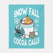 Kakao und Wintergarten - Schneefall-Kakaoanrufe Fleecedecke (Vorderseite)
