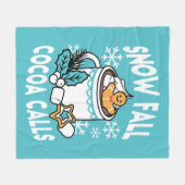 Kakao und Wintergarten - Schneefall-Kakaoanrufe Fleecedecke (Vorderseite (Horizontal))