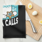 Kakao und Wintergarten - Schneefall-Kakaoanrufe Geschirrtuch (Viertel Falte)