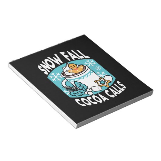 Kakao und Wintergarten - Schneefall-Kakaoanrufe Notizblock (angewinkelt)
