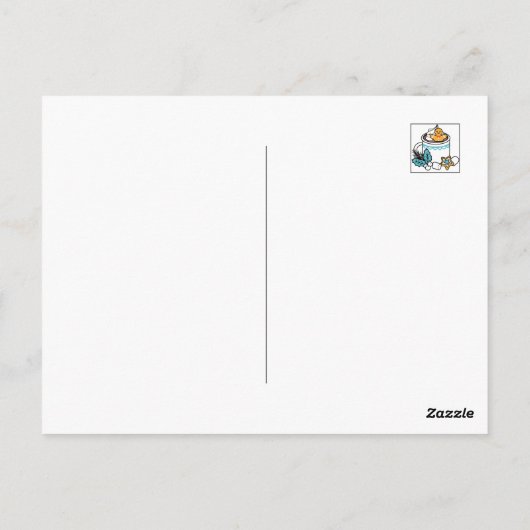 Kakao und Wintergarten - Schneefall-Kakaoanrufe Postkarte (Rückseite)