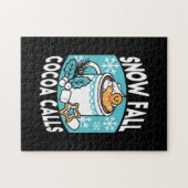 Kakao und Wintergarten - Schneefall-Kakaoanrufe Puzzle (Horizontal)