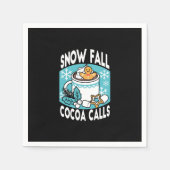 Kakao und Wintergarten - Schneefall-Kakaoanrufe Serviette (Vorderseite)
