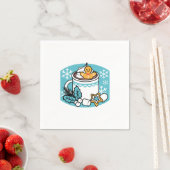 Kakao und Wintergarten - Schneefall-Kakaoanrufe Serviette (Beispiel)