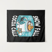 Kakao und Wintergarten - Schneefall-Kakaoanrufe Wandteppich (Vorderseite (Horizontal))