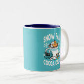Kakao und Wintergarten - Schneefall-Kakaoanrufe Zweifarbige Tasse (VorderseiteRechts)