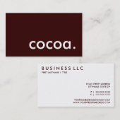 Kakao. Visitenkarte (Vorne/Hinten)