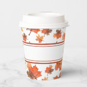 Kakaobänder und goldene Herbstlaube individuell an Pappbecher (Rückseite)