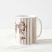Kakaobogen Braun Creme Streifen Kaffeetasse (VorderseiteRechts)