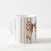 Kakaobogen Braun Creme Streifen Kaffeetasse (Vorderseite Links)