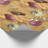 Kakaobohnen, Schokolade-Blume, Naturgeschenke Geschenkpapier (Ecke)
