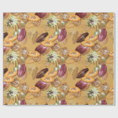 Kakaobohnen, Schokolade-Blume, Naturgeschenke Geschenkpapier (Flach)