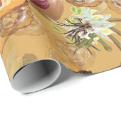 Kakaobohnen, Schokolade-Blume, Naturgeschenke Geschenkpapier (Rolleneckpunkt)