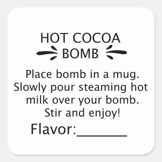 Kakaobombe-Richtungs-Aufkleber Quadratischer Aufkleber (Vorderseite)
