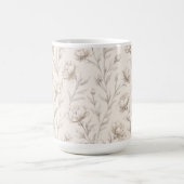 Kakaobraune Creme Blumen Kaffeetasse (Mittel)