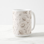 Kakaobraune Creme Blumen Kaffeetasse (VorderseiteRechts)